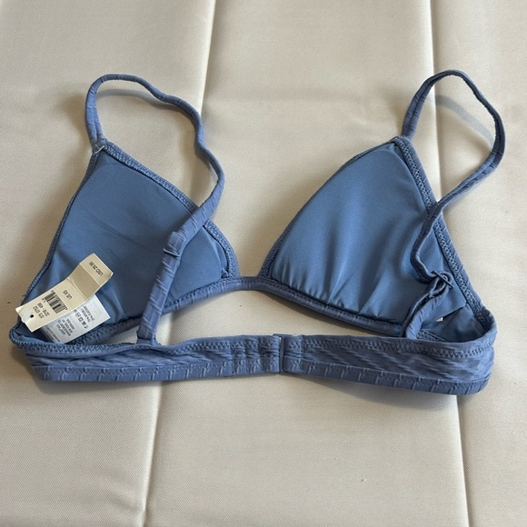 NWT Aerie Blue Textured Ribbed Triangle Padded Bikini Top Size XS - Picture 2 of 4